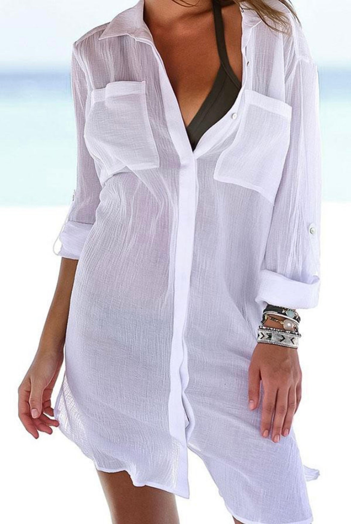 White Shirt Cover-up Kimono